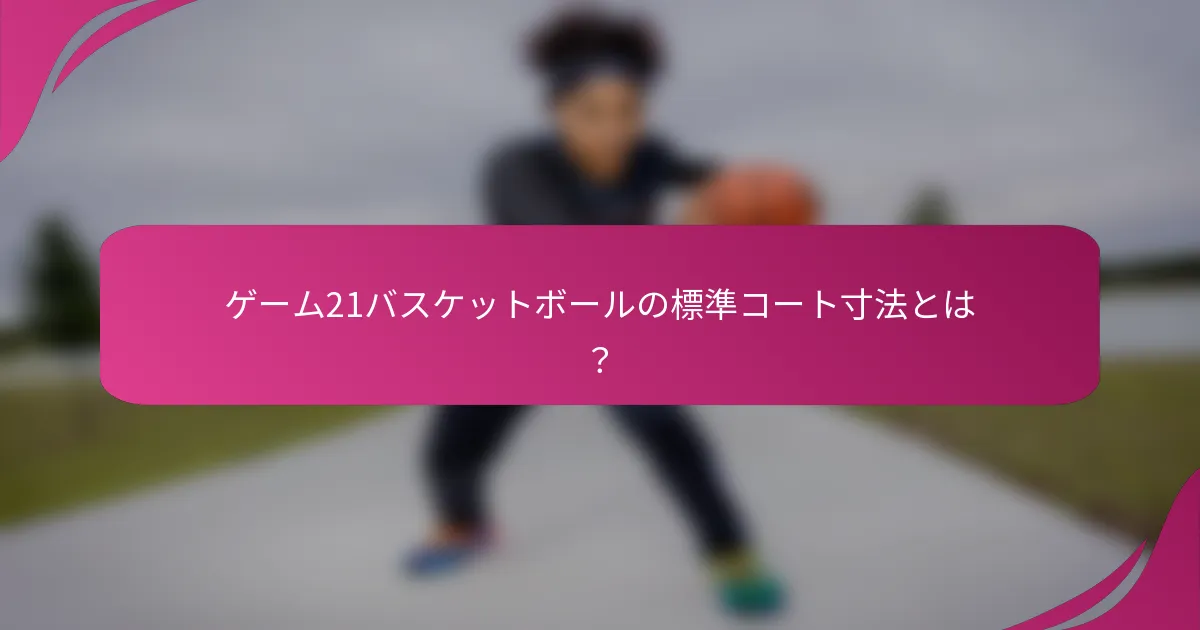 ゲーム21バスケットボールの標準コート寸法とは？