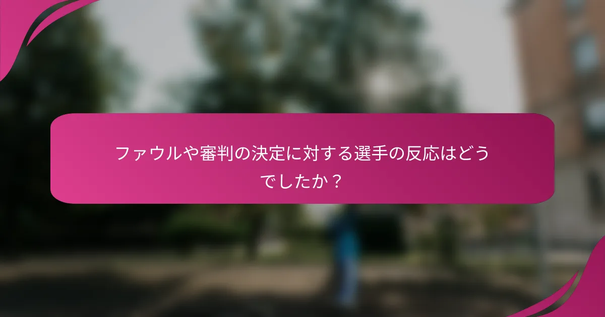 ファウルや審判の決定に対する選手の反応はどうでしたか？